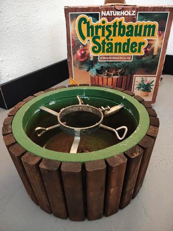 Mooie vintage zware houten kerstboom standaard. beschikbaar voor biedingen