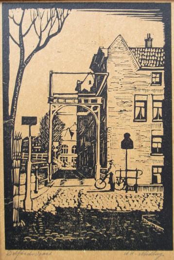 A.H. Nordberg: Delftse Vaart met Stokvisbrug, ca. 1935 beschikbaar voor biedingen