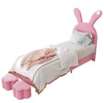 Konijn Kinderbed roze led 90x200 90 200 beer nijntje bed, 85 tot 100 cm, Verzenden, Nieuw, Lattenbodem