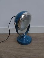 Vintage koplamp / tafellamp blauw, Huis en Inrichting, Lampen | Tafellampen, Gebruikt, Ophalen of Verzenden, Glas, Minder dan 50 cm