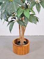 Vintage Planter eiken hout plantenbak scandinavisch design, 25 tot 40 cm, Overige materialen, N, Rond