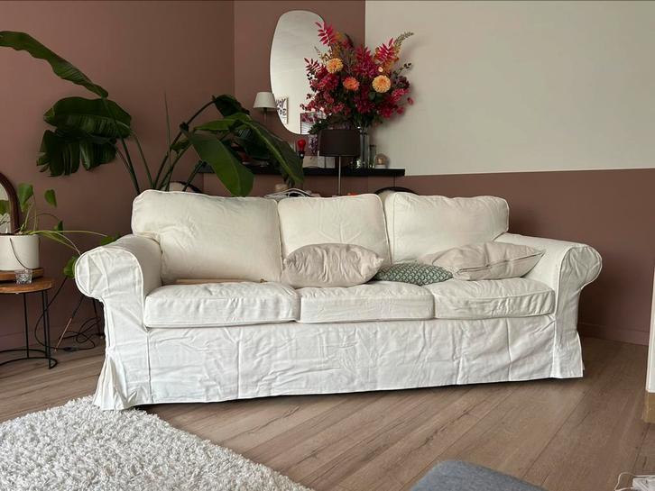 Ektorp bank 3-zits, gebroken wit, vernieuwd, Huis en Inrichting, Banken | Sofa's en Chaises Longues, Zo goed als nieuw, Driepersoons