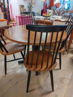 Fins Design Eetkamerset met 4 Stoelen, Huis en Inrichting, Ophalen, Bruin, Therebels973@gmail.com, Zo goed als nieuw