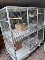 Dubbele aluminium (kweek)kooien op wielen...., Dieren en Toebehoren, Vogels | Hokken en Kooien, Ophalen, Zo goed als nieuw, Aluminium