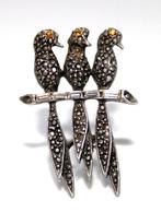Schitterende “3 Birds On A Wire” Costume Jewellery Broche, Sieraden, Tassen en Uiterlijk, Antieke sieraden, Overige materialen