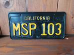 Kentekenplaat license plate 1963 California black plate USA, Ophalen of Verzenden, Gebruikt