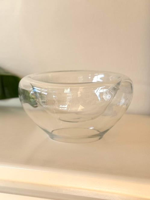 Dubbelwandige glazen schaal - Space age design - 25 cm, Huis en Inrichting, Woonaccessoires | Schalen en Manden, Gebruikt, Schaal