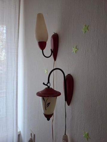 Vintage Wandlampen Set Rood/wit beschikbaar voor biedingen