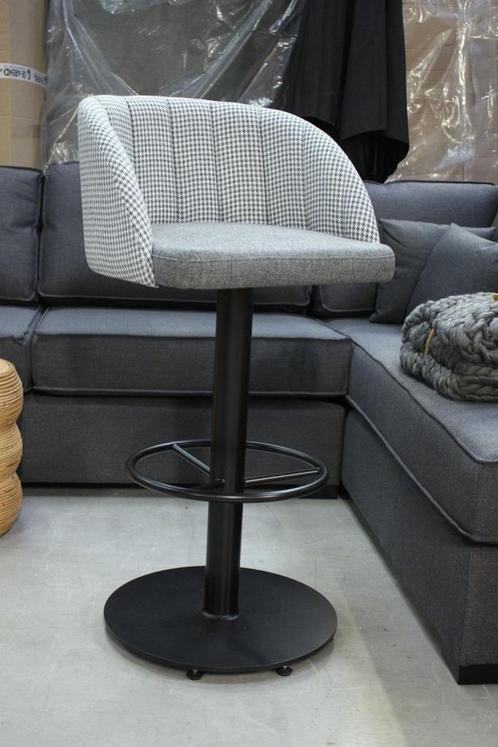 8 luxe barstoelen metaal stof rugleuning casinokruk grijs, Huis en Inrichting, Barkrukken, Nieuw, 60 tot 90 cm, Metaal, 5 krukken of meer