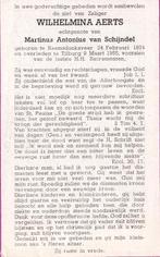 Aerts Wilhelmina 1874 Raamsdonkveer 1955 Tilburg, Ophalen of Verzenden, Bidprentje
