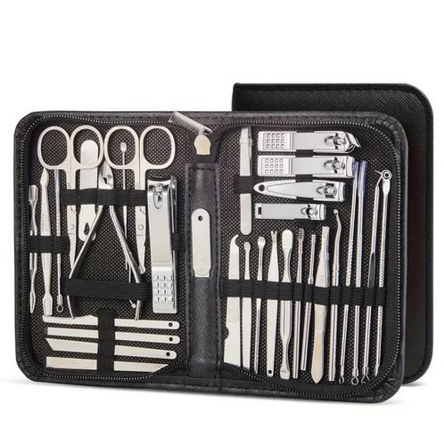 32-delige manicure set – RVS met zwarte opbergbox, Sieraden, Tassen en Uiterlijk, Uiterlijk | Lichaamsverzorging, Nieuw, Overige typen