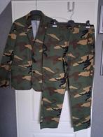 carnaval pak broek en blazer ( Legerprint ) 48 1x gedragen, Carnaval, Nieuw, Ophalen of Verzenden, Kleding