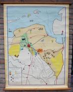 Prachtige oude schoolkaart van Groningen van Bakker en Rusch, Antiek en Kunst, Ophalen of Verzenden, Natuur en Biologie