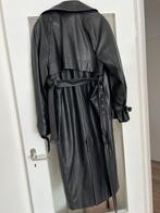 Lange leren trenchcoat, Ophalen, Mango, Zwart, Zo goed als nieuw