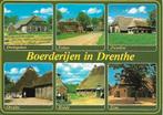 Drenthe- -6-luik, boerderijen in Drenthe., Verzamelen, Ansichtkaarten | Nederland, Verzenden, 1980 tot heden, Gelopen, Drenthe