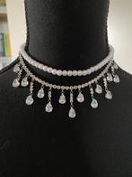 NIEUW! Twee laags dames ketting | Strass | imitatie parels, Overige materialen, Verstelbaar, Nieuw, Ophalen of Verzenden
