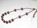 Mooie goudkleurige ketting met licht goudkleurige parels, Ophalen, Zo goed als nieuw, Goud, Overige materialen