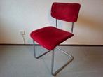 Vintage sledestoel design kamerstoel buisframe 70' rib zgan, Ophalen, Zo goed als nieuw, Metaal, Retro vintage