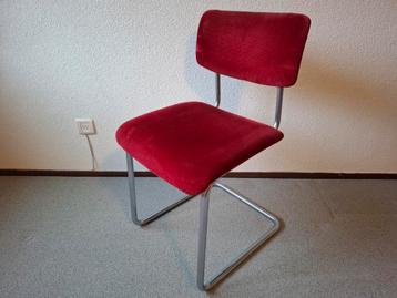 Vintage sledestoel design kamerstoel buisframe 70' rib zgan beschikbaar voor biedingen
