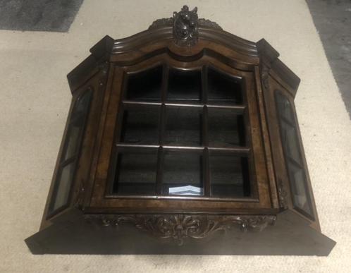 antiek wandkast notenhout, Huis en Inrichting, Kasten | Wandmeubels, 25 tot 50 cm, Met deur(en), Met plank(en), Ophalen