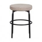 WOOOD Tris Kruk met leren top - Zand, Ophalen of Verzenden, Zo goed als nieuw, Overige materialen