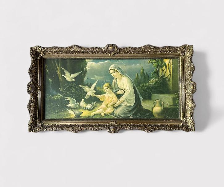 Maagd Maria & Kind Jezus Kunstwerk religie, Antiek en Kunst, Kunst | Schilderijen | Klassiek, Ophalen of Verzenden