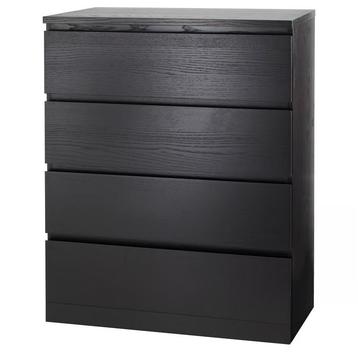 IKEA MALM Ladekast 4 Lades Zwartbruin 80x100cm beschikbaar voor biedingen