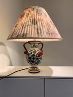 Vintage kleurrijke Potlamp met bloemenkap, Minder dan 50 cm, Zo goed als nieuw, Ophalen