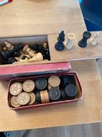 Schaak- en Damstenen Set Compleet, Hobby en Vrije tijd, Gezelschapsspellen | Bordspellen, Een of twee spelers, Ophalen, Gebruikt