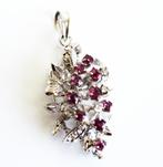 Beweeglijke platina hanger met robijn en diamant, Ophalen of Verzenden, Goud, Hanger