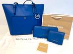 🌹Michael Kors shopper/tas, leer, 2x portemonnee, Ophalen of Verzenden, Zo goed als nieuw, Blauw, Handtas