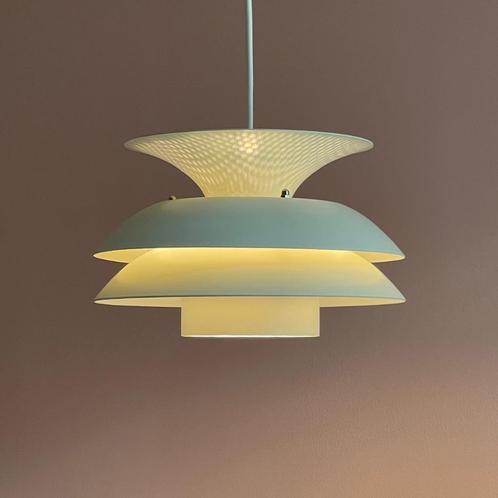vintage Deense schalen LAMP Belux wit Scandinavisch Japandi, Huis en Inrichting, Lampen | Hanglampen, Gebruikt, Minder dan 50 cm