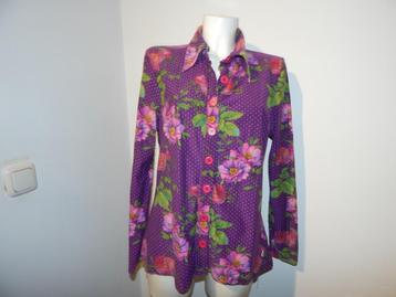 Tante Betsy blouse diep paars bloemen print mt XXL beschikbaar voor biedingen