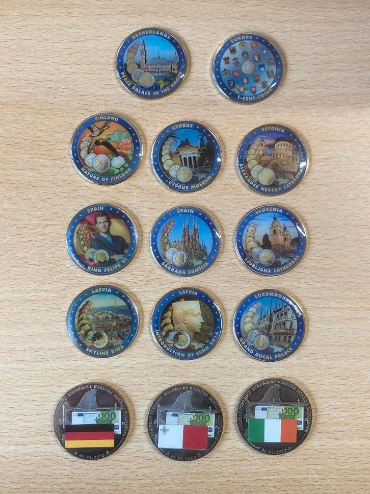 Lotje grote penningen (14 stuks), Postzegels en Munten, Penningen en Medailles, Overige materialen, Verzenden