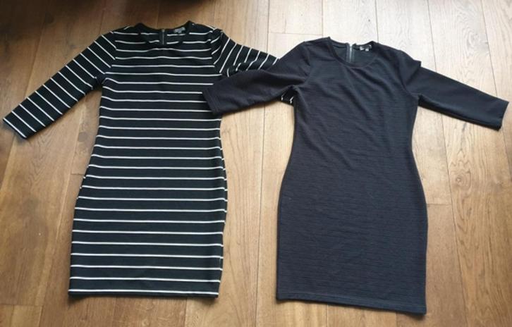 2 Zwarte Jurken Liz Devy (S), Kleding | Dames, Jurken, Zo goed als nieuw, Maat 36 (S), Zwart, Knielengte, Ophalen of Verzenden