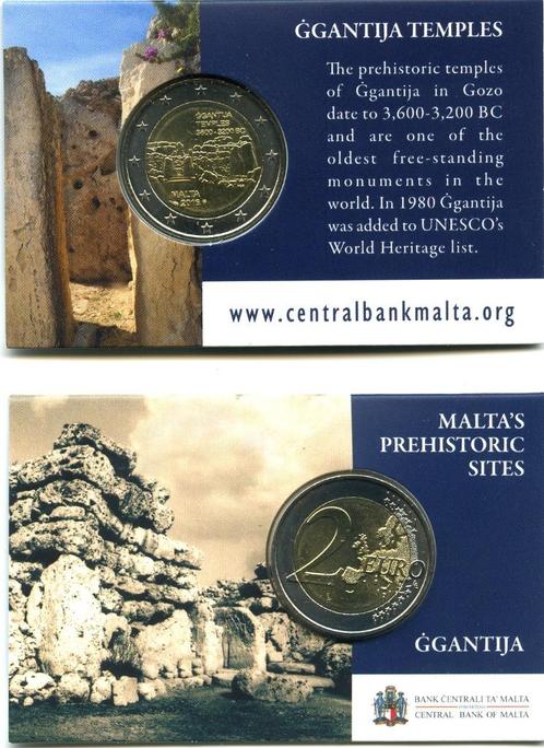2 Euro Malta 2016 in BU Coincard - Ggantija + Muntteken MDP, Postzegels en Munten, Munten | Europa | Euromunten, Losse munt, 2 euro