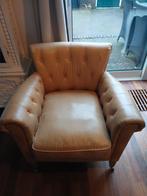 Lederen fauteuil in goede staat Riviera Maison!, Leer, Ophalen of Verzenden, Zo goed als nieuw, 75 tot 100 cm