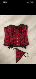 Rode korset setje met string - Maat 2XL, Kleding | Dames, Ophalen of Verzenden, Rood, Body of Korset
