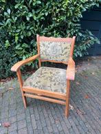 Vintage fauteuil met bloemmotief, Ophalen, Gebruikt, Bruin, Eén