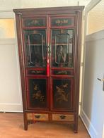 Stijlvolle Chinese Chinoiserie kast  met vogels en bloemen, Ophalen of Verzenden, Zo goed als nieuw, 25 tot 50 cm, 150 tot 200 cm