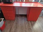 Houten bureau oranje 160 x 60 cm, Huis en Inrichting, Ophalen, Gebruikt