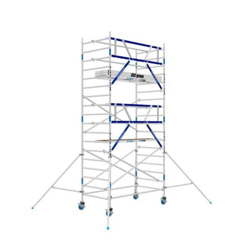 ASC ROLSTEIGER 135 X 250 X 6.2 WH + ENKELZIJDIGE VOORLOOP, Doe-het-zelf en Verbouw, Steigers, Nieuw, Rolsteiger of Kamersteiger