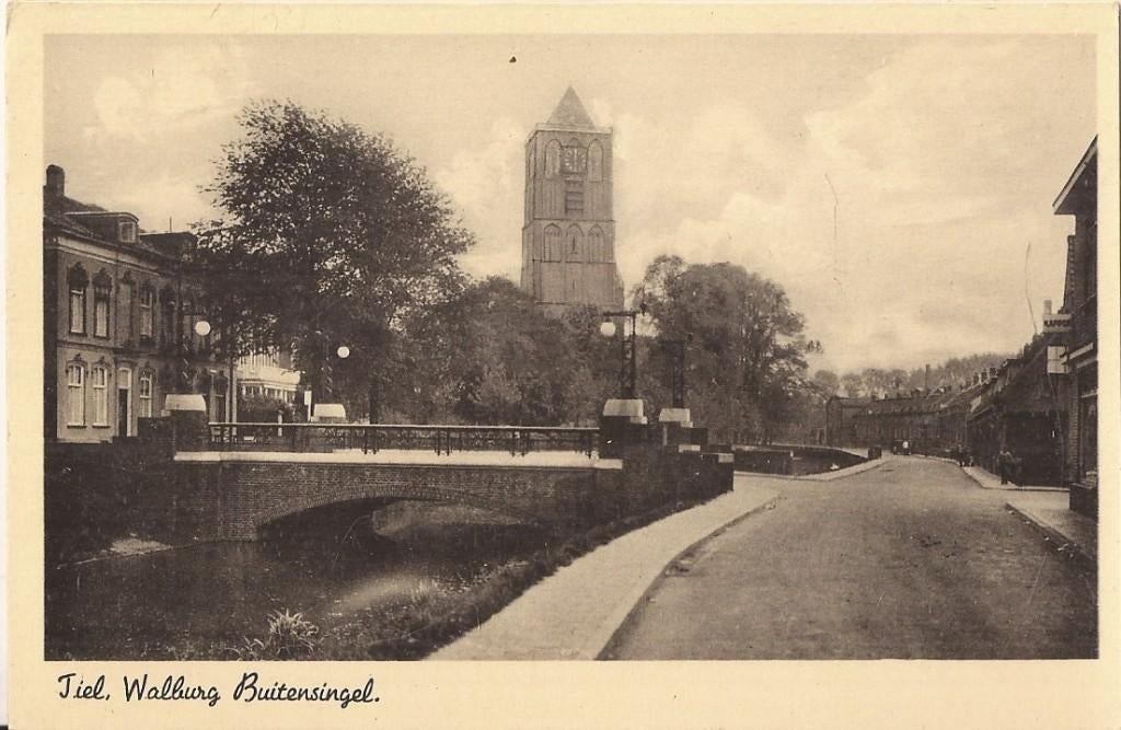 Tiel Walburg Buitensingel 40er jaren, Ophalen of Verzenden, 1940 tot 1960, Ongelopen, Gelderland