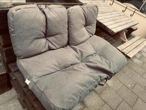 4 Tuinbanken Palletbanken 120x80cm incl kussens, Tuin en Terras, Tuinmeubel-accessoires, Gebruikt, Ophalen