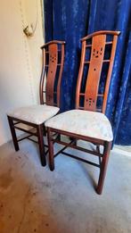 2 stoelen met hoge rugleuningen €40, Ophalen, Hout, Gebruikt, Twee