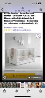 Petite Amelie baby / peuter meegroeibed 70 bij 1.40, Kinderen en Baby's, Kinderkamer | Bedden, Ophalen, 140 tot 160 cm, 70 tot 85 cm
