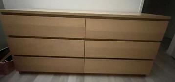 IKEA Malm Ladekast 6 lades 160 cm eikenfineer - afbeelding 1