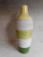 Fles Vaas Hoogte 44 cm. Groen Geel Intratuin, Huis en Inrichting, Woonaccessoires | Vazen, Aardewerk of Porselein, Ophalen of Verzenden