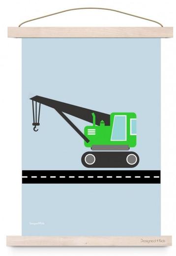 Kinderposter Poster Kraanwagen A3 Designed4kids beschikbaar voor biedingen