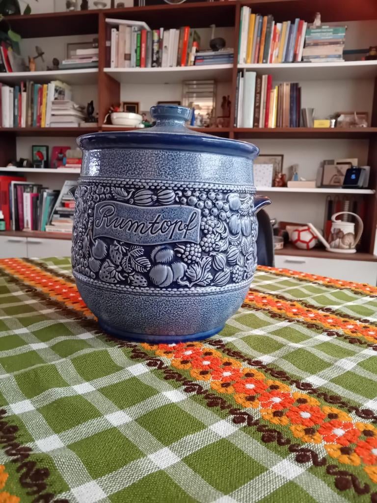 Rumtopf vintage blauw, Ophalen of Verzenden